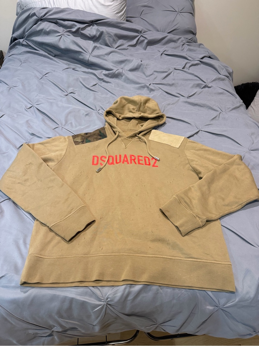 DSQUARED2 Women’s Khaki Hoodie with Red Logo